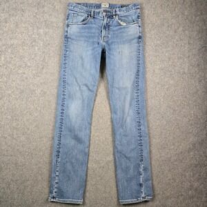 Faherty Jeans Mens 31x32 Blue Denim Straight Leg Light Wash Coastal Casual